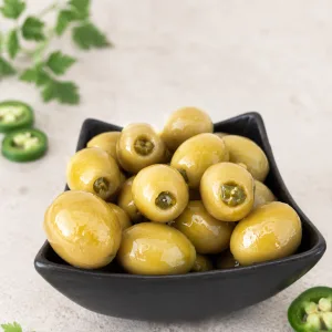 Oliwki zielone nadziewane papryczką jalapeno