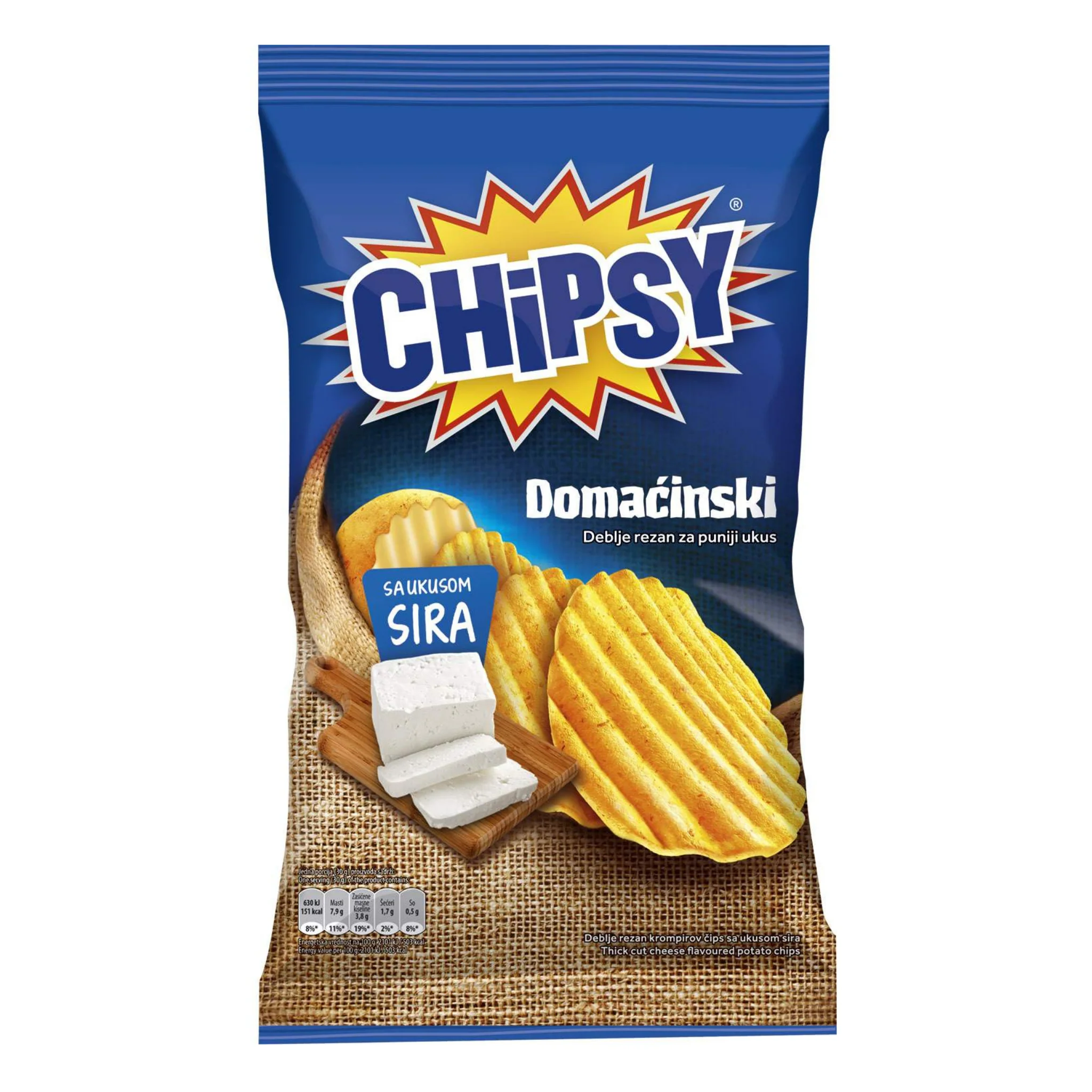 Chipsy Domaćinski z serem bałkańskim 60g