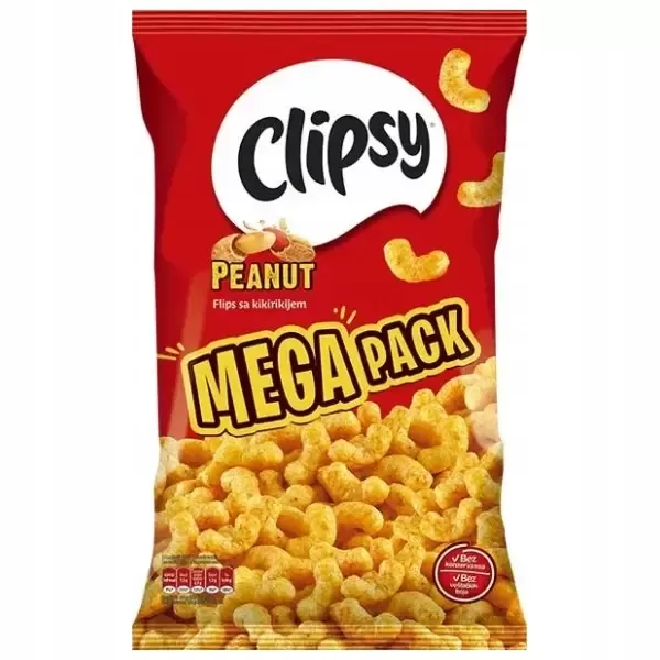 Clipsy chrupki kukuridziane z orzechem ziemnym 220g MEGA