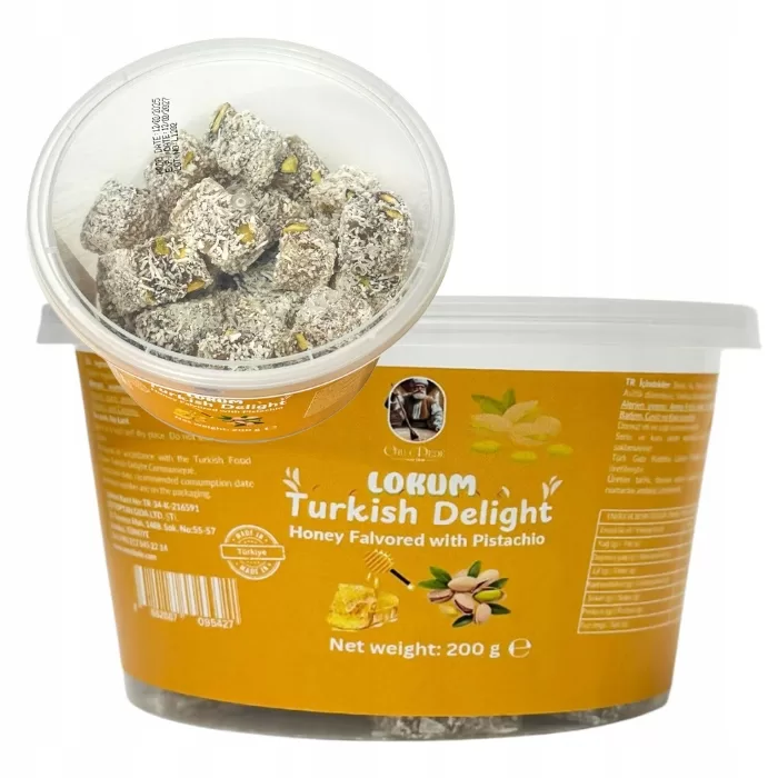 Lokum z pistacjami Miodowe Oruc Dede Turkish Delight 200 g