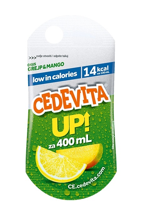Cedevita UP Napój o smaku grejpfruta i mango 19g MNIEJ KALORII NOWY SMAK